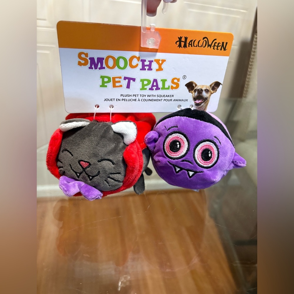 Smoochy Pet Pals Halloween ~SqueakyCrinkle Dog Toy. Set Of 2 Dog Toy 5”